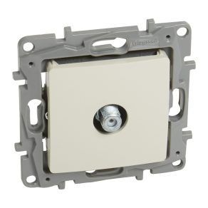   Priză TV Legrand Niloé, tip „F”, capac de închidere (1 dB), bej - 764650