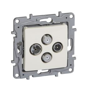   Priză Legrand Niloé TV-RD-SAT-SAT în formă de stea, capac de închidere (1,5 dB), bej - 764666