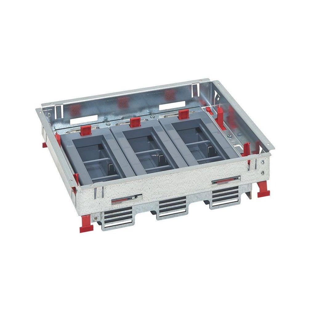Legrand cutie de podea, 18 (3x6) module, orizontală, înălțime reglabilă, compatibilă cu accesorii Mosaic (88021)