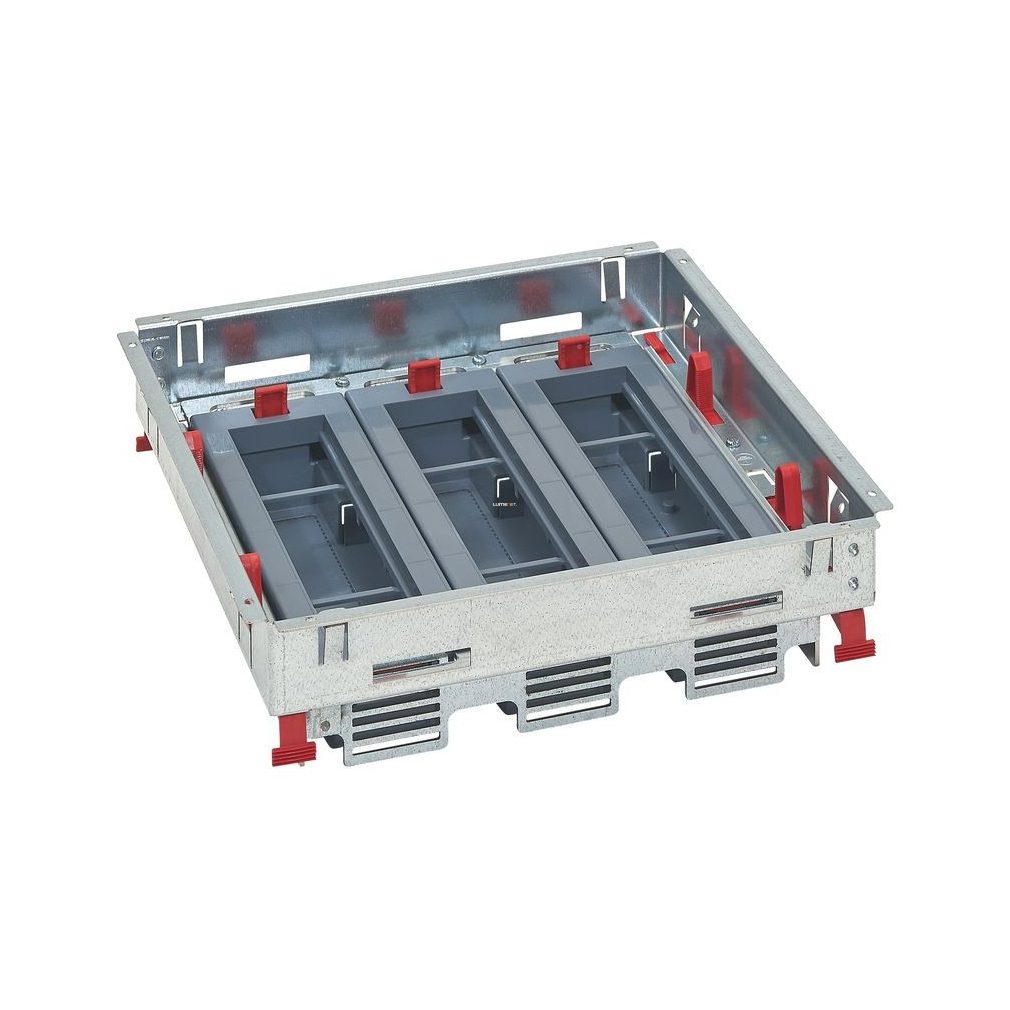 Legrand cutie de podea, 24 (3x8) module, orizontală, înălțime reglabilă, compatibilă cu accesorii Mosaic (88022)