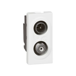   Legrand Program Mosaic priză TV combinată cu priză TV-SAT, 1 m, albă - 78795