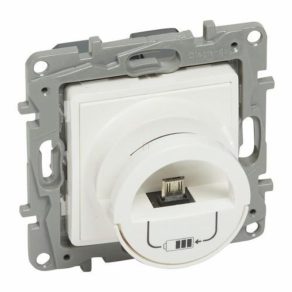   Stație de andocare micro USB Legrand Niloé cu priză de încărcare USB, albă - 764596