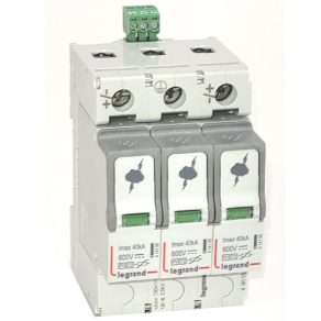   Dispozitiv de protecție împotriva supratensiunii Legrand PV 600V CC Imax 40 kA T2 2P - 414155