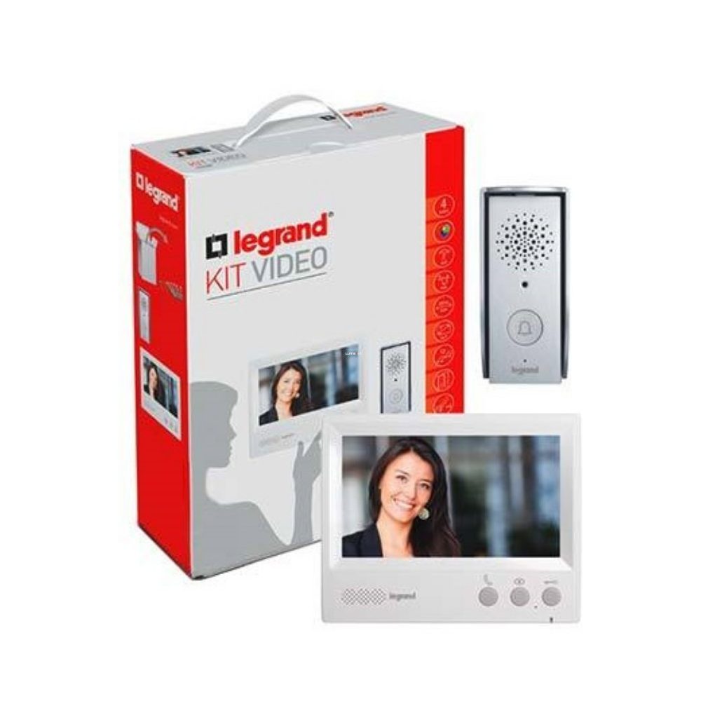 Legrand set interfon video color cu 4 linii, cu difuzor, pentru 1 locuință, cu unitate interioară de 7 colțuri (369580)