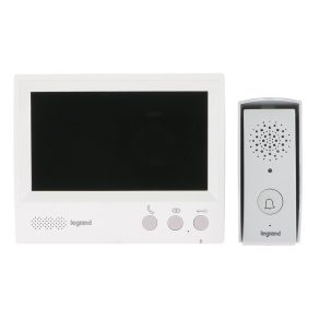   Set interfon video Legrand BASIC cu 4 fire: video color (7''), extensibil la 1 apartament, cu sursă de alimentare încorporată, alb - 369580