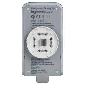   Încărcător cu inducție Legrand Céliane + priză de încărcare USB, pentru utilizare cu prize de încărcare USB duble, curent de încărcare cu inducție: 1 A - 68118