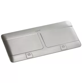   Cutie pop-up Legrand pentru panouri de mobilier, goală, 8 module, cu cadru de montare și cutie pentru cabluri, oțel inoxidabil - 654003