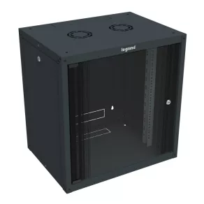   Legrand fali rackszekrény 19col 15U, 758x 600x 450, antracit, egyrészes üvegajtós - 646253