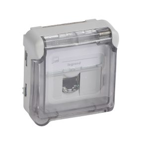   Priză Legrand Plexo 55 1XRJ45 Cat.6a STP cu capac cu fixare prin clipsare - 69559