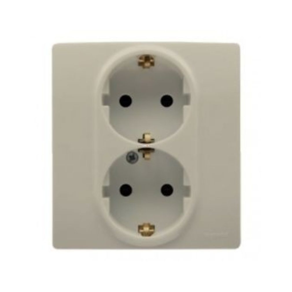 Legrand Niloé bej 2×2P+F soclu, cu șuruburi (764634)