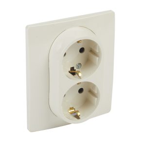 Priză Legrand Niloé 2×2P+F, (tip șurub), bej - 764634