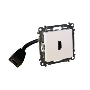   Priză HDMI 1.4 pre-cablată LeGrand Valena Life, furnizată cu cablu de 15 cm, albă - 753175