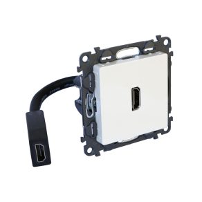   Priză HDMI 1.4 pre-cablată LeGrand Valena Life, furnizată cu cablu de 15 cm, culoare ivoriu - 753275