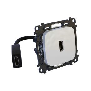   Priză HDMI 1.4 pre-cablată Legrand Valena Allure, furnizată cu cablu de 15 cm, culoare ivoriu - 755166