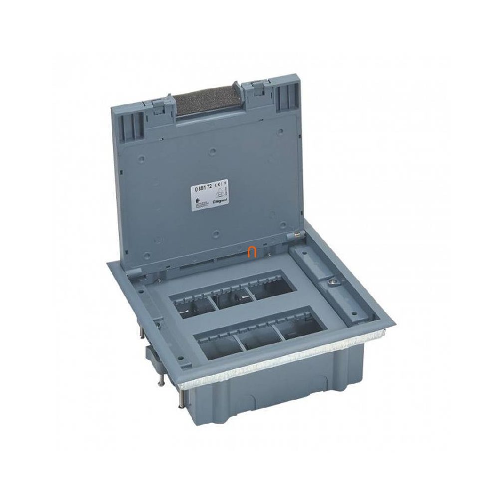 Legrand 088172 Cutie de podea cu capac din plastic, montare perpendiculară, 12 module