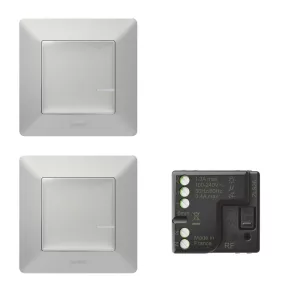   Set inteligent LeGrand Valena Life-Netatmo pre-asociat pentru conectarea întrerupătorului: micro modul ON/OFF + 2 întrerupătoare (ETV), aluminiu - 752350