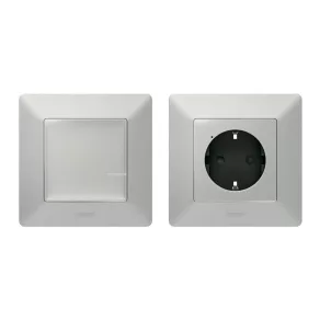   Set inteligent preasociat Legrand Valena Life-Netatmo: priză 2P+F (V) + întrerupător (ETV), aluminiu - 752354