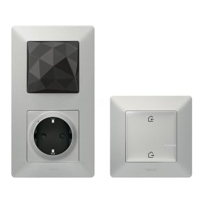   Kit de pornire pentru casă inteligentă Legrand Valena Life-Netatmo: gateway + priză 2P+F (V) + comutator scenariu plecare/sosire (ETV), aluminiu - 752396