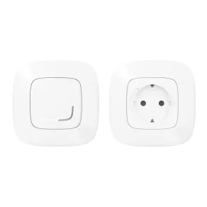   Set inteligent preasociat Legrand Valena Allure-Netatmo: priză 2P+F (V) + întrerupător (ETV), alb - 752554