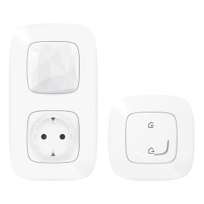   Kit de pornire pentru casă inteligentă Legrand Valena Allure-Netatmo: gateway + priză 2P+F (V) + comutator scenariu plecare/sosire (ETV), alb - 752596