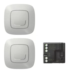   Set inteligent LeGrand Valena Allure-Netatmo pre-asociat pentru conectarea întrerupătoarelor: micro modul ON/OFF + 2 întrerupătoare (ETV), aluminiu - 752750