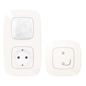   Kit de pornire pentru casă inteligentă Legrand Valena Allure-Netatmo: gateway + priză 2P+F (V) + comutator scenariu plecare/sosire (ETV), alb perlat - 752996