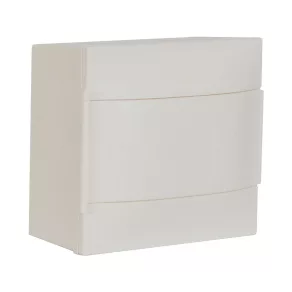   Legrand PractiboxS 1 rând 8 module, cutie de distribuție montată la suprafață, cu ușă albă, împământare de protecție și terminal de distribuție neutru - 134208