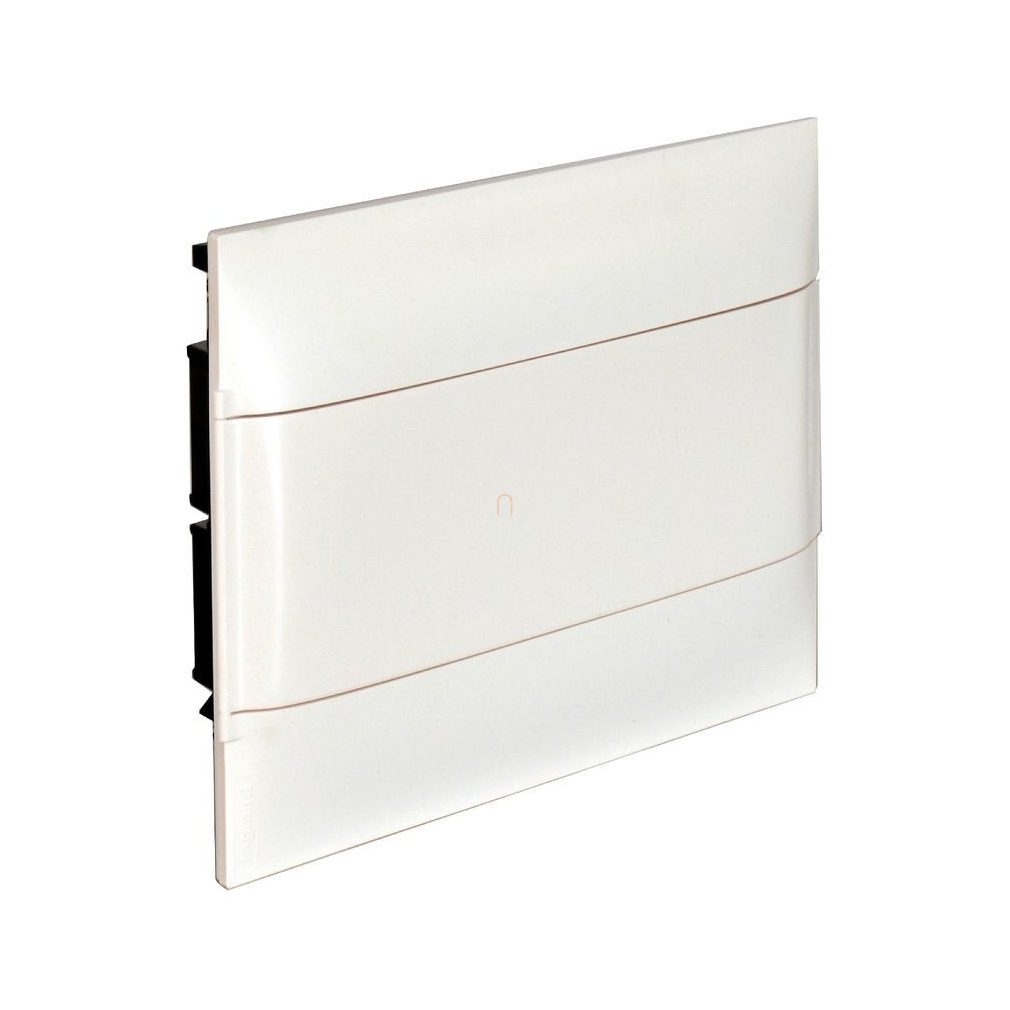 Legrand 135161 PractiboxS gipszkartonba süllyeszthető kiselosztó, 1 sor 12 modul, fehér ajtóval, védőföld és nulla elosztókapoccsal