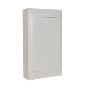  Legrand PractiboxS seria 3, 12 module, cutie de distribuție montată pe perete (650 °C), cu ușă albă, împământare de protecție și terminal de distribuție neutru - 135203