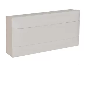   Legrand PractiboxS 1 rând 22 module, cutie de distribuție externă (650 °C), cu ușă albă, împământare de protecție și terminal de distribuție neutru - 137205