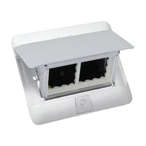   Cutie pop-up Legrand pentru panouri de mobilier, goală, 4 module, cu cadru de montare și cutie pentru cabluri, aluminiu - 654014
