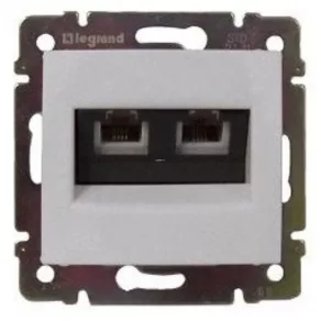 Priză Legrand Valena 2xRJ45 FTP Cat6, albă - 774233