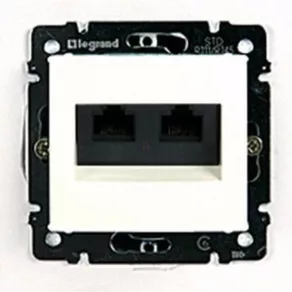   Priză Legrand Valena 2xRJ45 UTP Cat6, cu șurub, albă - 774243