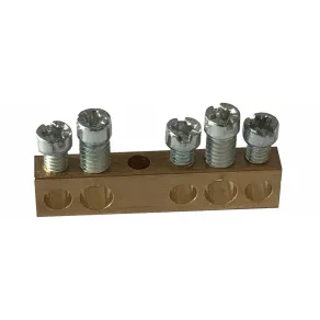   Terminal de distribuție Legrand PractiboxS din alamă neacoperită, fixat cu șuruburi, 5 puncte de conectare, 2x16mm² + 3x10mm²; Icc=6 kA - 134000