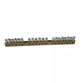   Terminal de distribuție Legrand PractiboxS cu cupru gol, fixat cu șuruburi, 20 puncte de conectare, 10x16mm² + 10x10mm²; Icc=6 kA - 134003
