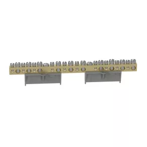   Terminal de distribuție N din cupru gol, fixat cu șuruburi, Legrand PractiboxS, 20 puncte de conectare, 10x16mm² + 10x10mm²; Icc=6 kA - 134013