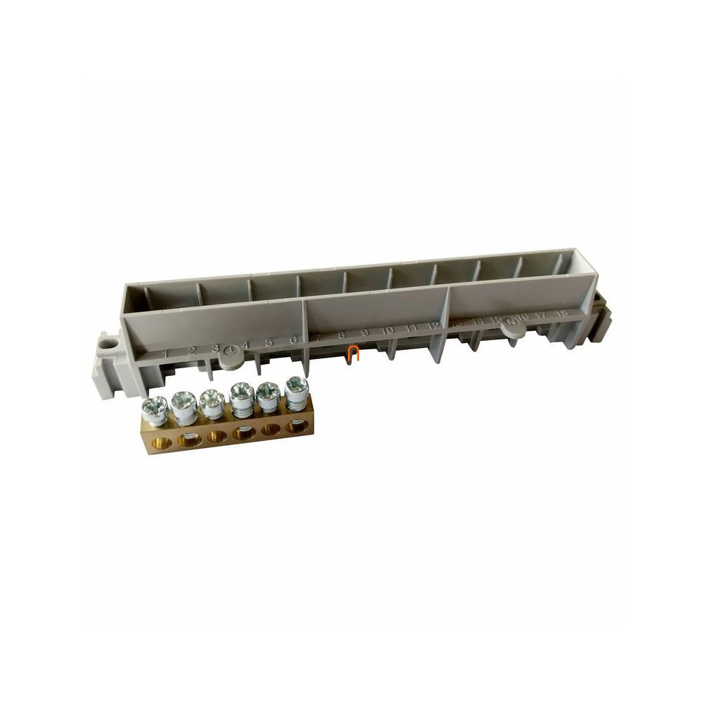 Legrand 134801 PractiboxS clemă de distribuție din PE neizolată cu suport izolat, pentru dulap cu 8 module, 1 x (3x16mm2 + 3x10mm2), Icc=6 kA