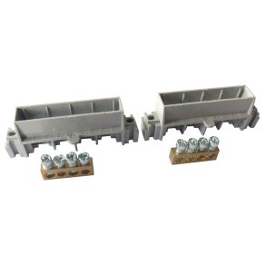   Legrand PractiboxS pentru dulap cu 4 module, 2 x (2x16mm² + 2x10mm²) terminal de distribuție PE+N neizolat cu suport izolat; Icc=6 kA - 134810