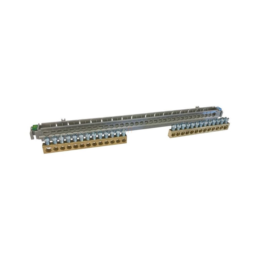 Legrand 134814 PractiboxS clemă de distribuție din PE+N izolată cu suport, pentru dulap încastrat cu 18 module/rânduri, 2 x (1x25mm2 + 12x16mm2), Icc=10 kA