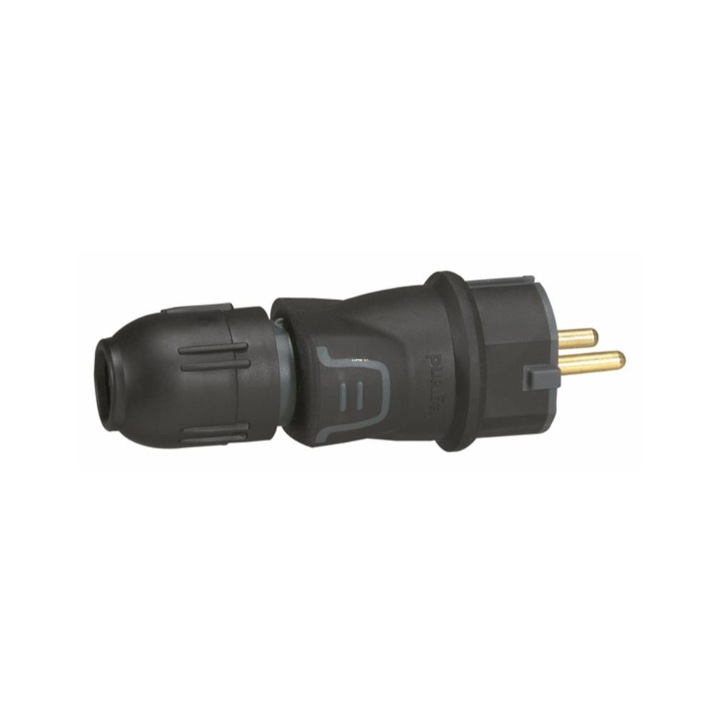 Legrand conector de conectare cu împământare din cauciuc, împământat, cu racord posterior (50340)