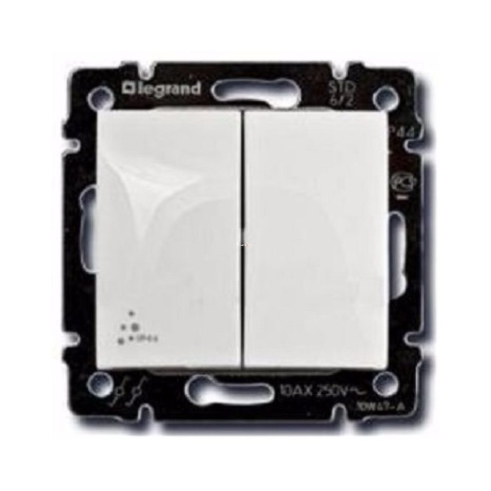 Legrand Valena 106+6 IP44 comutator basculant dublu alb (770098)