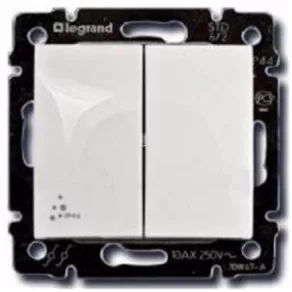 Legrand Valena 106+6 IP44 comutator dublu, alb - 770098