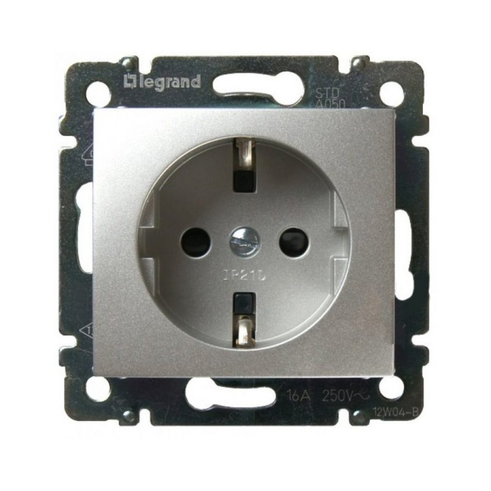 Legrand Valena 2P+F priză din aluminiu (770120)