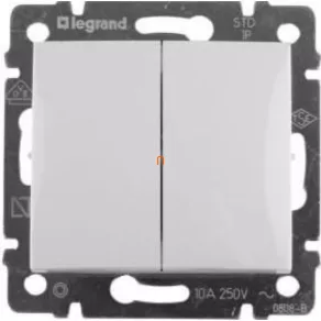Legrand Valena 106+6 întrerupător dublu alb - 774408