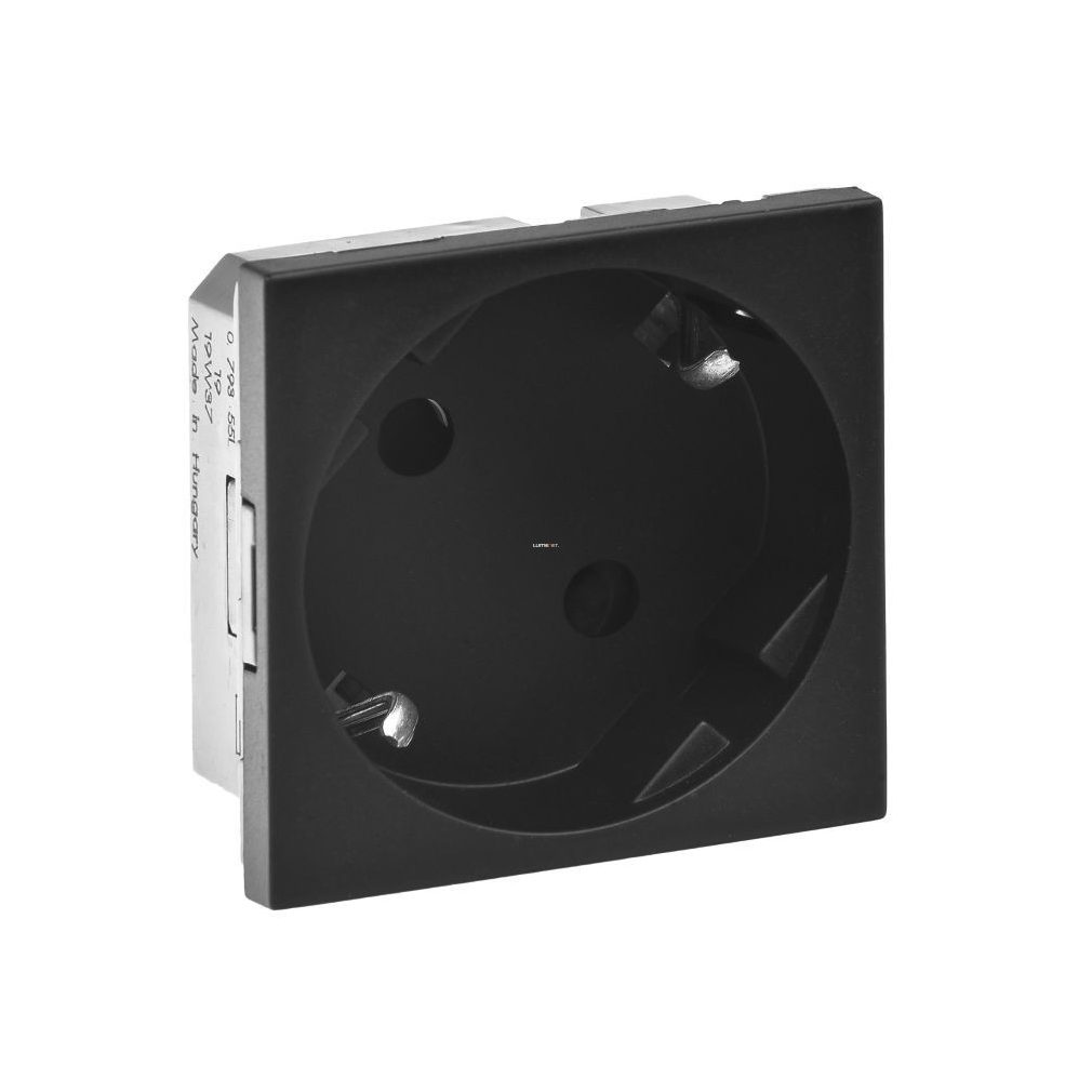 Legrand Progam Mosaic 2P+F priză rotită la 45°, neagră (79355)