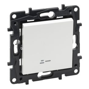   Întrerupător unipolar Legrand Niloé Step cu indicator luminos, 10AX, alb - 863111
