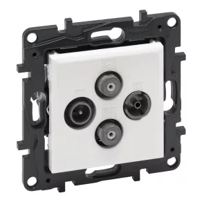   Priză Legrand Niloé Step TV-R-SAT-SAT în formă de stea (1,5 dB), albă - 863182