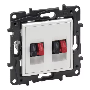   Priză dublă pentru difuzoare Legrand Niloé Step, albă - 863186