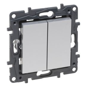   Întrerupător pentru candelabru Legrand Niloé Step, 10AX, aluminiu - 863305