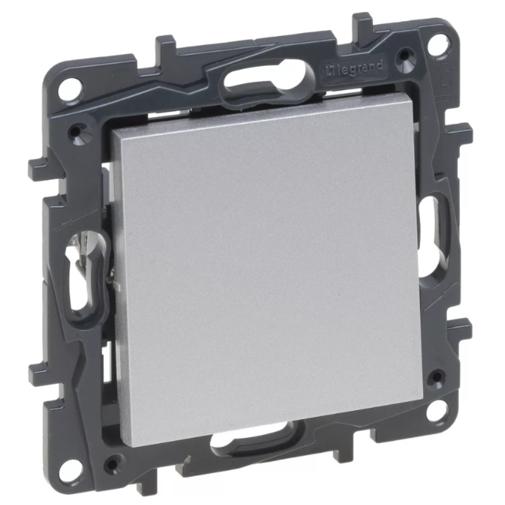 Legrand Niloé Step aluminiu N101 buton unipolar, 6A (863309)